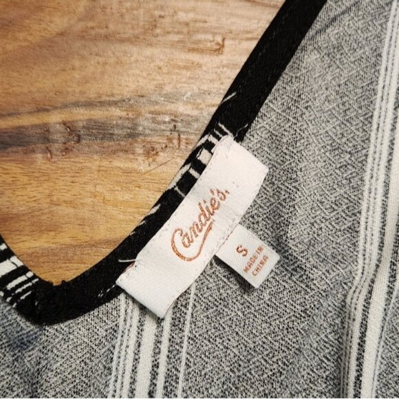 Candie's Black & White Striped Twist Jumpsuit Size Small - Picture 3 of 5